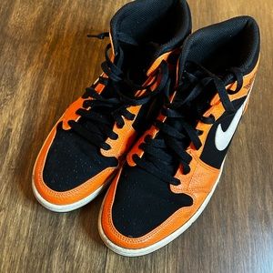 Nike air jordan’s 1 mid black cone orange & black